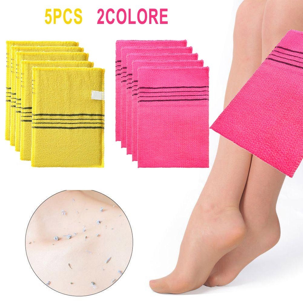 [Cosyh] 5 Chiếc Hàn Quốc Ý Châu Á Khăn Tắm Tẩy Tế Bào Chết Toàn Thân Tắm Khăn Mềm