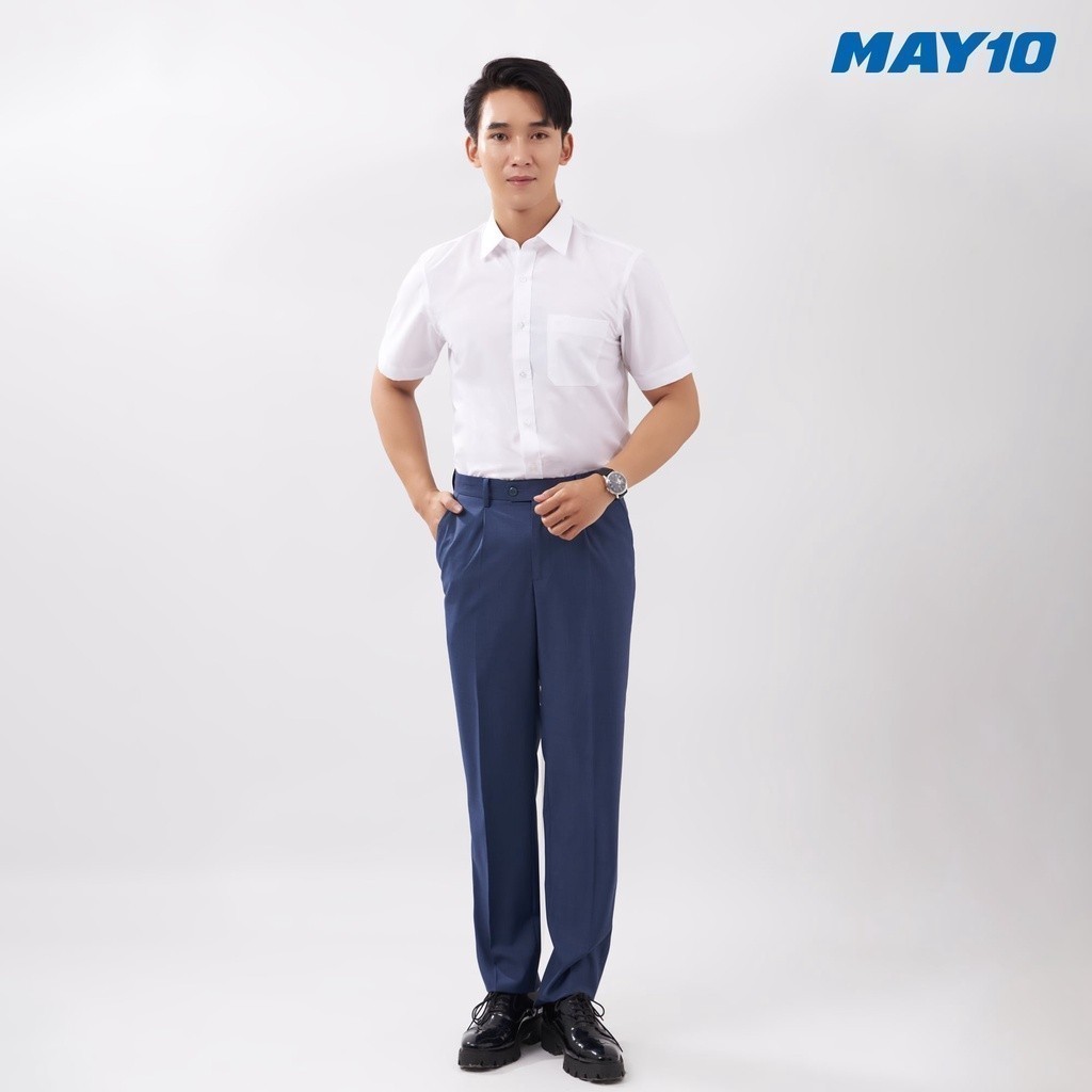 Mô tả Áo sơ mi trắng nam cộc tay May 10 mã 010122932WON AT049 dáng suông - 1