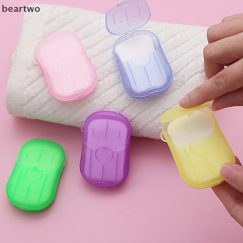 < Beartwo > 1 Chiếc Giấy Xà Phòng Phòng Tắm Dùng Một Lần Du Lịch Giấy Rửa Tay Tắm Giấy Thơm Xà Phòng Đẹp Lát
