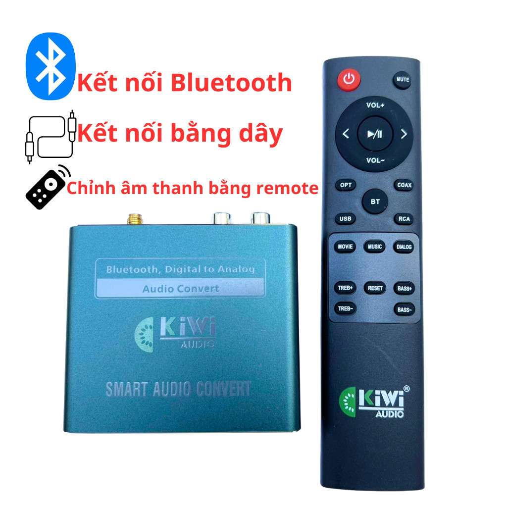 Bộ Chuyển Đổi Âm Thanh Digital KiWi KA08 Bluetooth, chuyển đổi từ tín ...