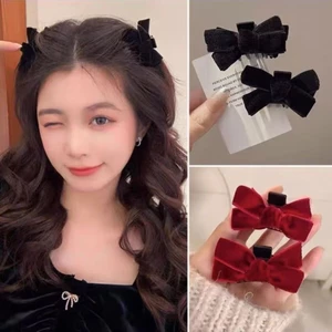 Kẹp tóc càng cua mini tạo kiểu tóc AAA iLita kẹp mái nhung cute Hàn Quốc dễ thương dành cho nữ màu đen, đỏ
