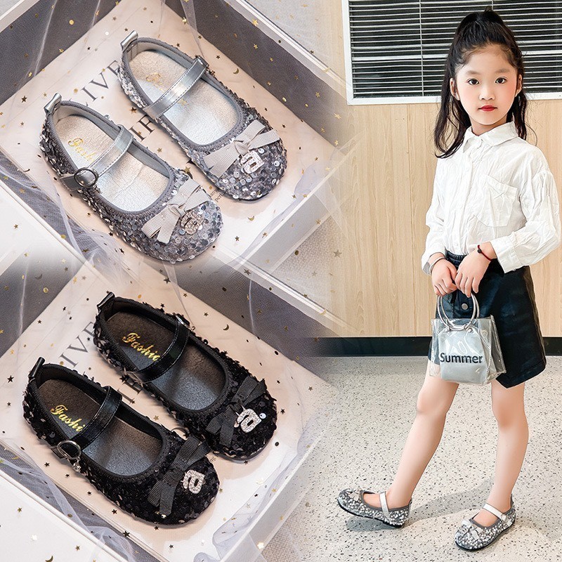 giày búp bê bé gái giày bệt cho bé kim tuyến lấp lánh êm chân sang chảnh QCCC có hộp cho bé từ 3 tuổi DK526