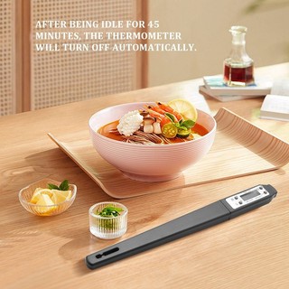 Nhiệt kế thực phẩm kỹ thuật số đọc tức thì cho thịt nướng, nhà bếp, dầu, trà sữa, bia - Đen