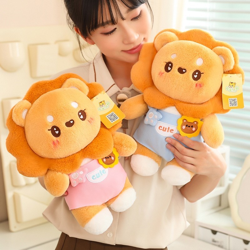 Rytanda Sư Tử Sang Trọng Đồ Chơi Gấu Bông Mô Phỏng Dễ Thương Gối Sư Tử Sáng Tạo Quà Tặng Sinh Nhật Cho Trẻ Em, Quà Tặng Bạn Gái, Trang Trí Phòng Ngủ Gia Đình