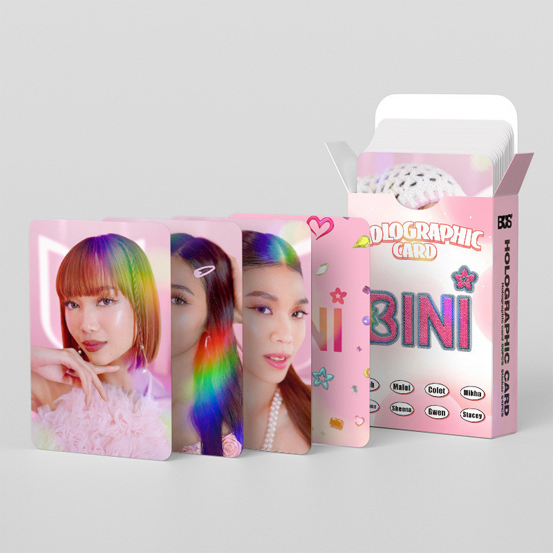 30-124 chiếc BINI Photocards Biniverse CHERRY TRÊN Laser ba chiều Lomo Cards Aiah Colet Maloi Gwen Stacey Mikha Jhoanna Sheena Dán Bưu thiếp ba chiều YM