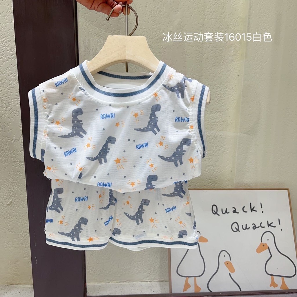 Bộ quần ngắn tay cho bé gái, bé trai set bộ trẻ em unisex chất cotton giấy thoáng mát họa tiết hoạt hình QCCC 16002