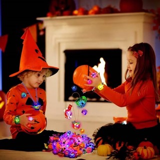Halloween Sáng Vòng Tay Bí Ngô PVC Đầu Lâu Họa Tiết Hoạt Hình Kinh Dị Dự Tiệc Cung Cấp