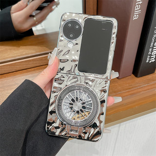 Ốp điện thoại gấp cho Oppo Find N2 N3 Flip Wrinkled mạ điện hồi chuyển giải nén vòng tay vỏ điện thoại tpu cứng