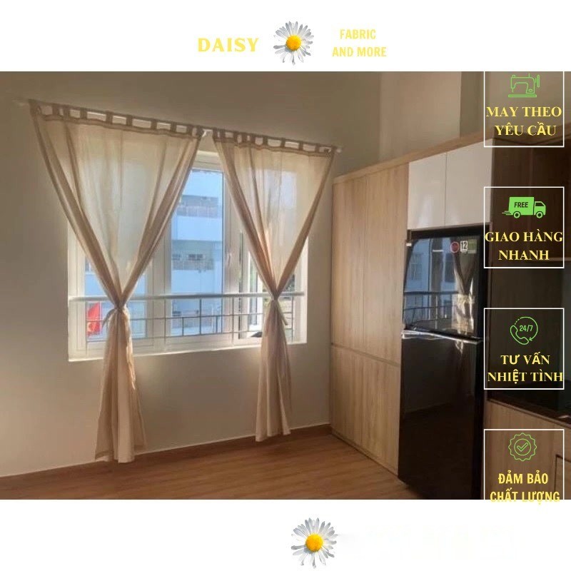 Rèm Vải Canvas Mộc Phong Cách Vintage viền dây | Shopee Việt Nam