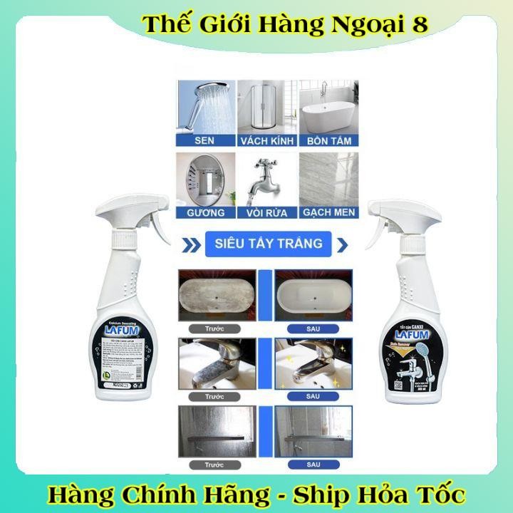 Chai Xịt Tẩy Cặn Canxi LAFUM Chống Ăn Mòn Inox Vệ Sinh Vòi Rửa, Vòi Sen, Vách Kính - HÃNG LAFUM