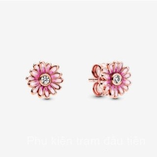[Mới 2024] Bông tai hoa cúc hồng thời trang cổ điển panjia/Bông tai nữ S925