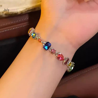 Julyhot Bé Gái Màu Vòng Tay Pha Lê Lấp Lánh Lắc Tay Cho Nữ Đẹp Phong Cách Baroque Đá Vòng Tay Massivedeals