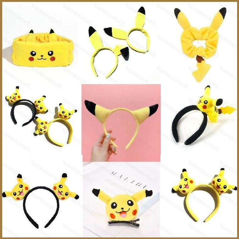 Sq3 Pokémon Thám Tử Pikachu Mũ Đội Đầu Mũ Trẻ Em Băng Đô Quấn Tóc Phụ Kiện Tóc Sinh Nhật Trang Trí Tiệc Pho