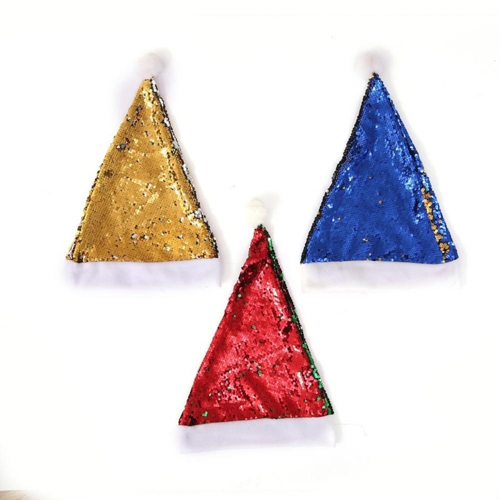 Mũ đổi màu MERIGGIARE, Mũ ông già Noel đổi màu đính cườm, Năm hạnh phúc Thoải mái mềm mại Mũ Giáng sinh đa năng dành cho nữ