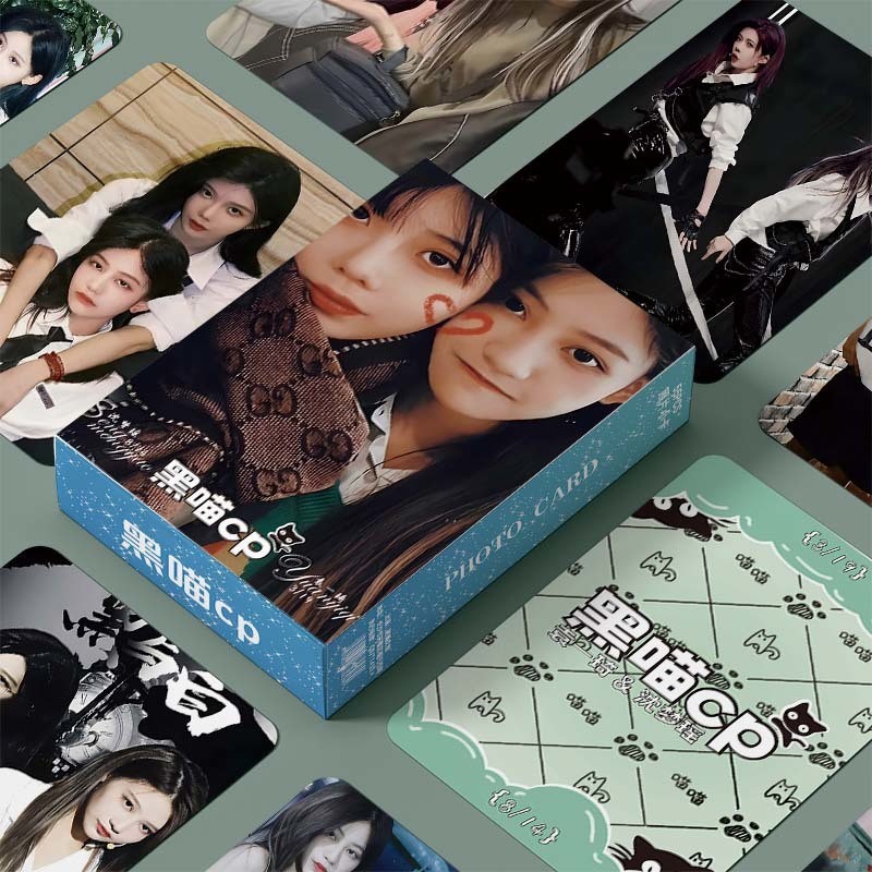 Bán Hàng Mới SNH48 Đen Meow cp Yuan Yiqi Shen Mengyao Hàng Hóa 10cm Hộp 55 Laser Photocards LOMO Card Ảnh Chất Lượng Cao