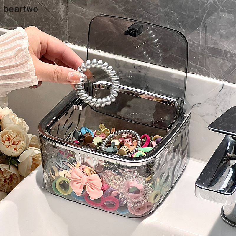 < Beartwo > Hộp đựng phụ kiện tóc Hộp đựng dây buộc tóc trong suốt cho nơ Cotton sắp xếp đẹp