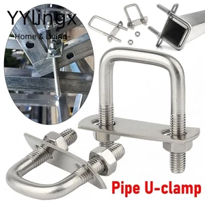 YYlingx 2 Bộ Kẹp Vuông, Kẹp Chữ U Ống Vít Inox 304, Bền Với Vách Ngăn M6 Góc Phải U-Bolt Squa Bu Lông
