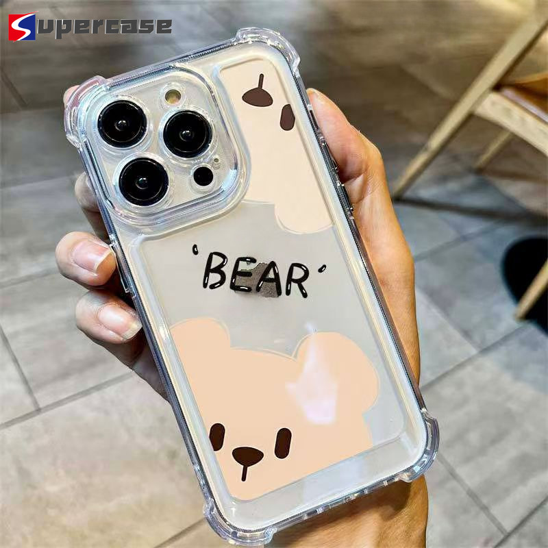Phim Hoạt Hình Gấu Trong Suốt Cho Realme 16 15T 15 P4 Power Narzo Power 90X 90 80 Lite Note 80 70T C85 C83 C71 C75 C75X C67 Neo8 7 Turbo GT8 7 Pro 5G 4G Vỏ Điện Thoại Mềm Vỏ Dễ Thương