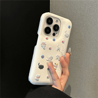 Vỏ điện thoại xà phòng hình mèo lập thể dễ thương cho iPhone15 Pro Max 14 13 12 Pro Max Vỏ máy ảnh chống sốc Túi khí bảo vệ chống rơi bìa lưng cứng
