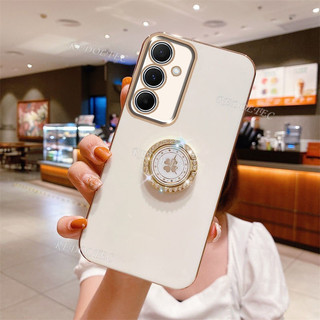 Ốp lưng Samsung Galaxy A55 A35 A25 A15 5G 4G 2024 Vỏ thiết kế mới Vỏ điện thoại mạ điện silicon mềm sang trọng có giá đỡ nhẫn