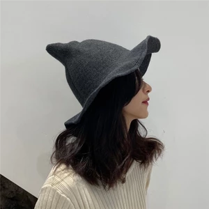 Sợi Cotton Đan Phù Thủy Halloween Mũ Phù Thủy Steple Có Thể Gập Lại Mũ Ma Thuật
