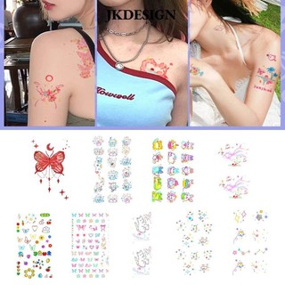 Jkdesign Face Tattoo, Bướm Tạm Thời Hình Xăm Trang Điểm Mặt Dán, Ngọt Ngào Lâu Dài INS Phong Cách Decal Mặt Hình Xăm Miếng Dán Nữ