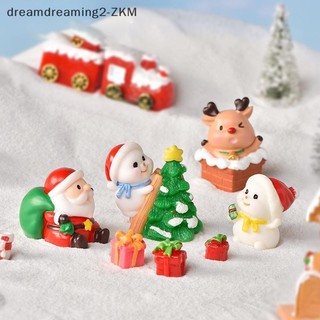 [Dreamdreaming] Đồ trang trí Giáng sinh bằng nhựa dễ thương Phim hoạt hình Ông già Noel Người tuyết Máy tính để bàn Đồ trang trí nhỏ Bức tượng thu nhỏ Trang trí máy tính để bàn văn phòng [zkm]