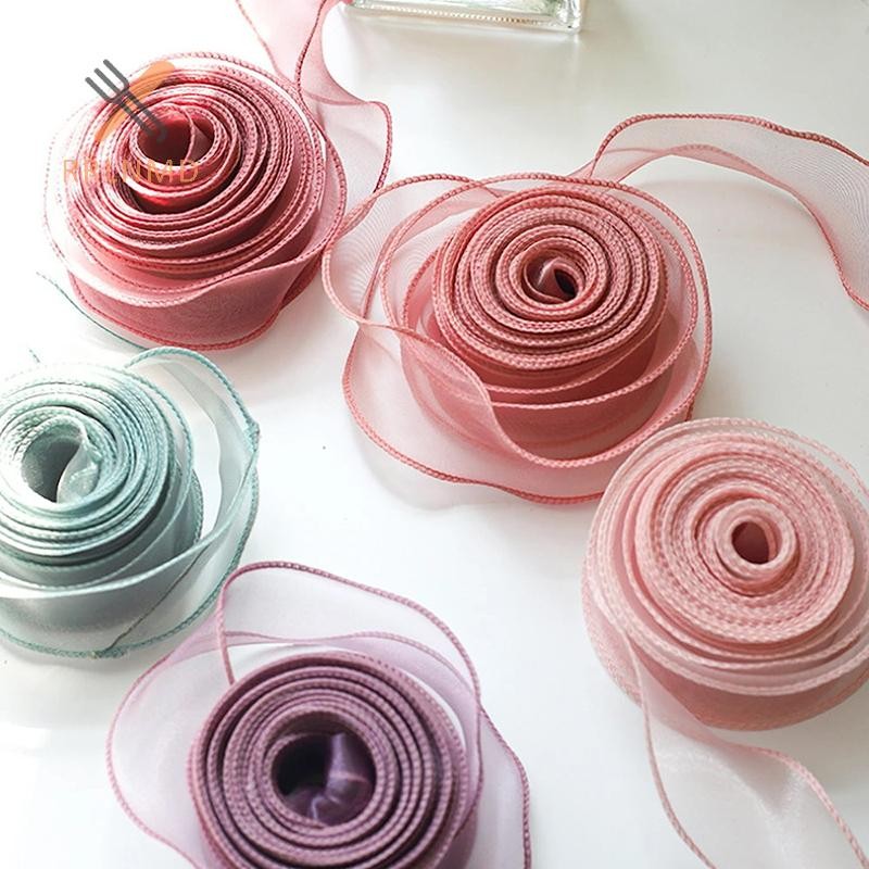 Rrlnmd > 10M Sợi Đuôi Cá Ruy Băng Cho DIY Nơ Tóc Trang Trí Bó Hoa Quà Tặng Chất Liệu Gói Sóng Lụa Ruy Băng Trang Trí MỚI