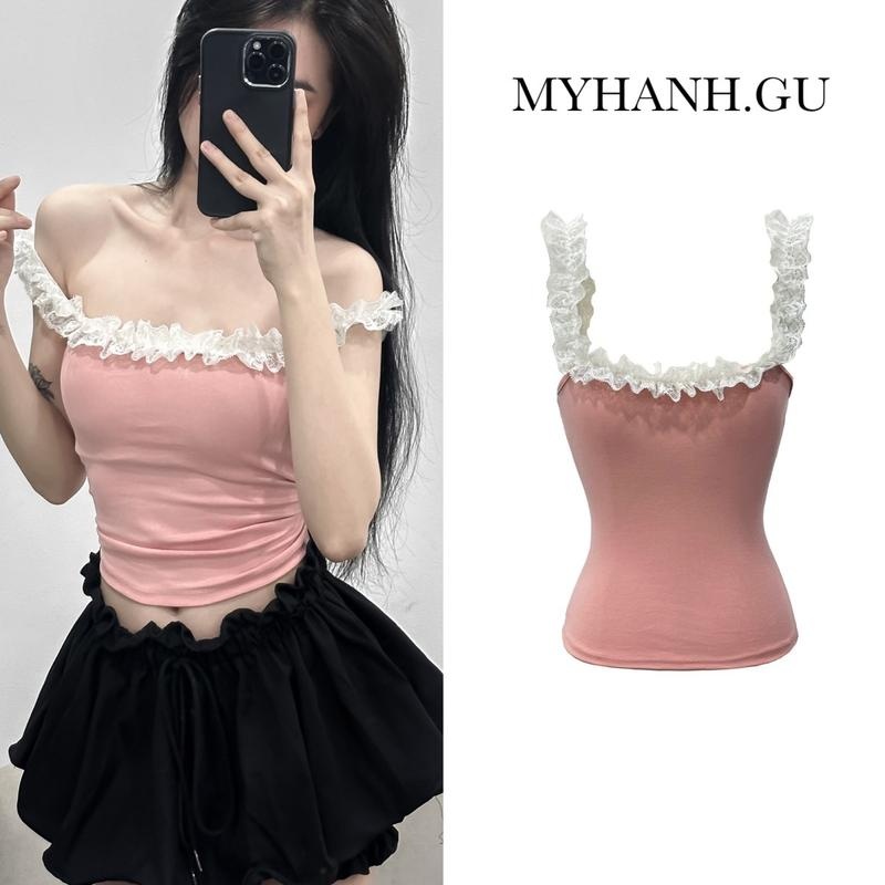Áo 2 dây ren mặc được 2 kiểu siêu cưng (0A13)- MYHANH.GU