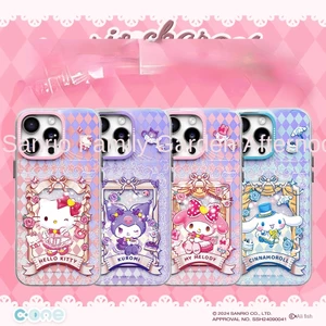 Ốp điện thoại Sanrio iPhone 16 Vỏ bảo vệ HelloKitty Melody Flower Garden LOGO In 16Promax Vỏ bảo vệ chống sốc trọn gói hai lớp