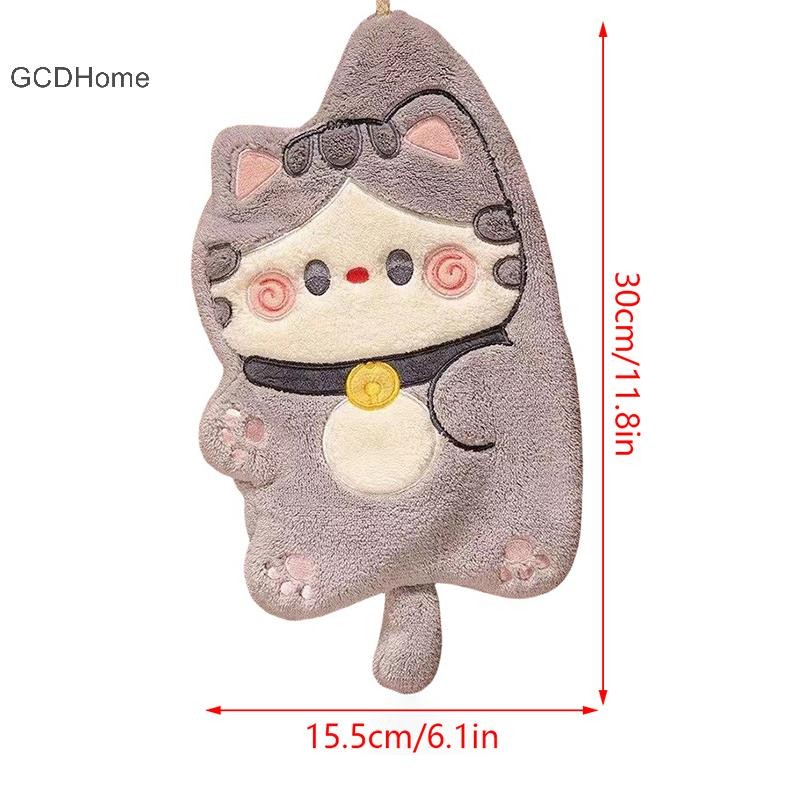 Gcdhome Khăn Tay Dễ Thương Nhanh Khô Nhà Bếp Vệ Sinh Rag San Hô Nhung Hoạt Hình Động Vật Thấm Hút Khăn Phòng Tắm Cung Cấp HOT