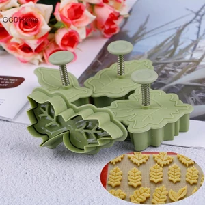 Gcdhome 4 Cái / bộ DIY Nướng Khuôn Lá Hình 3D Bánh Quy Cắt Khuôn Bánh Quy Dụng Cụ Nhà Bếp HOT