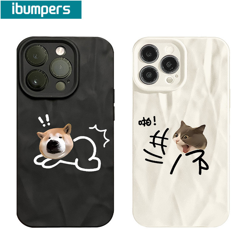 ibumpers Ốp Lưng iPhone Cute Hoạt Hình Mèo Con Chó Đôi Họa Tiết Ốp Điện Thoại Chống Bẩn Silicon Mềm Chống Sốc Cho Iphone 16 15 14 12 13 11 Pro Max IP 7 8 Plus X XS XR