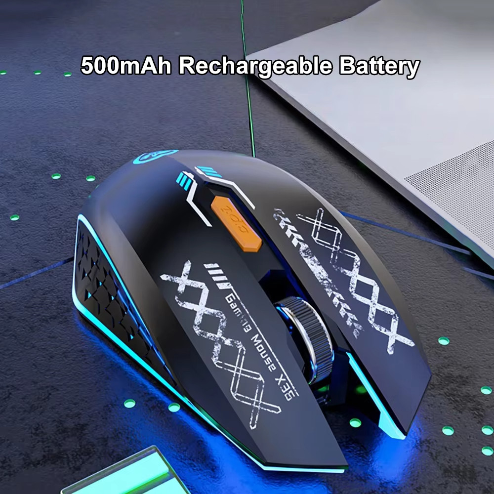 Chuột Không Dây Mới RGB Chuột Chơi Game Đèn Nền Chế Độ Kép Bluetooth 5.4 Chuột 2.4G Sạc Im Lặng Chuột 1600 DPI Chuột Cho PC Laptop