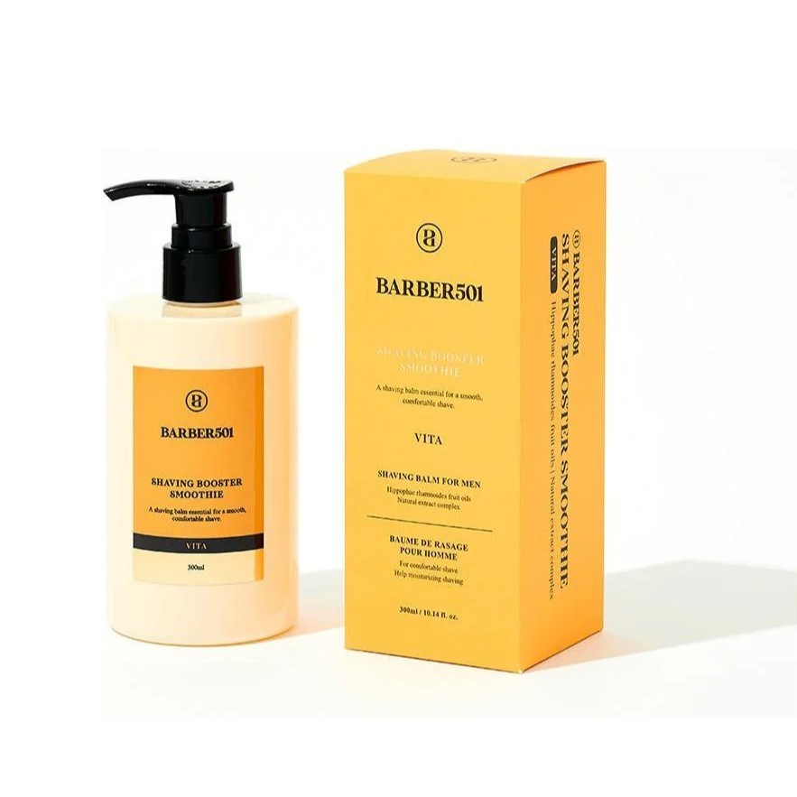 Kem cạo râu BARBER501 Shaving Booster Smoothie VITA  – Hỗ trợ làm dịu da, dưỡng ẩm, chiết xuất thiên nhiên 300ml | DAMDA