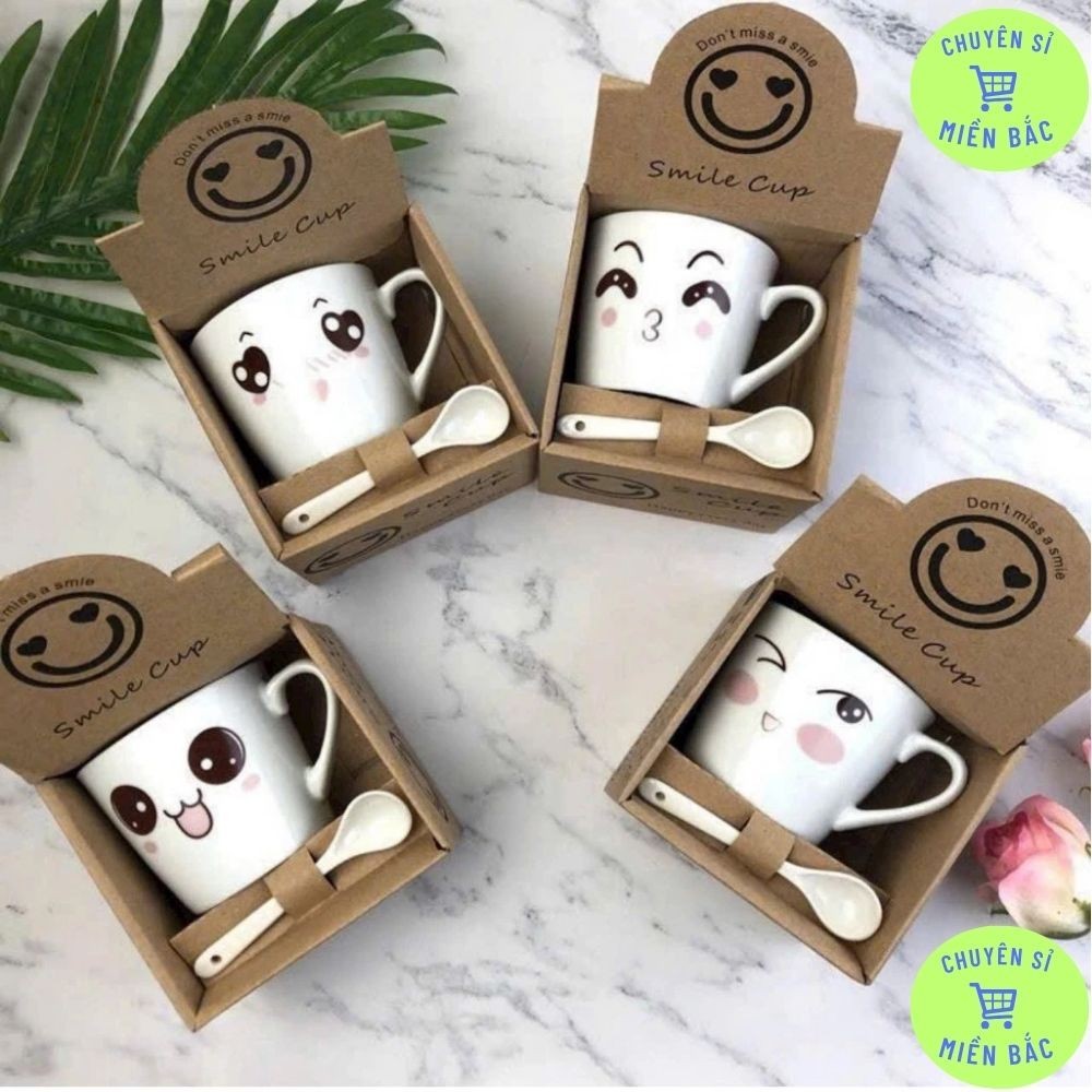 Cốc trà , cà phê gốm sứ ly sứ (Kèm hộp+thìa)  NHIỀU MẪU đa dạng KÈM THÌA pha trà pha cafe