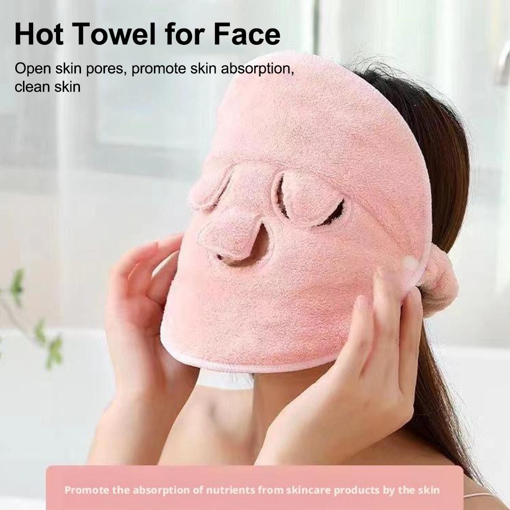 Nóng Mặt Khăn Hơi Nước Làm Đẹp Lạnh Nóng Thấm Hút Khăn Mặt nạ Dưỡng Ẩm Bao Khăn R4t9