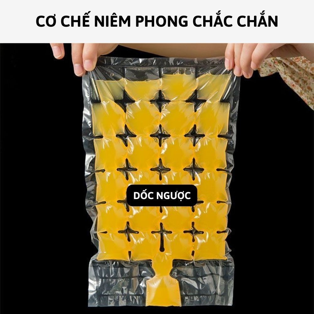 Set 50 Túi Làm Đá Viên 24 Ô Dùng 1 Lần, Túi Làm Kem Siro, Sữa Chua, Nước Trái Cây Kèm Phễu An Toàn Vệ Sinh DT048