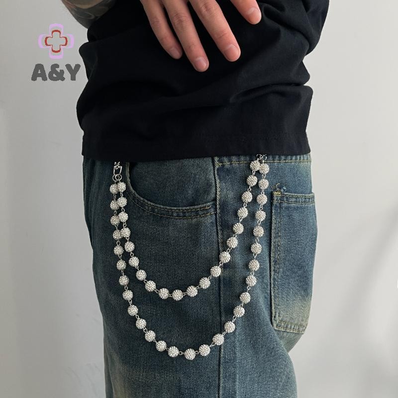 Móc Khóa Dây Xích Kim Cương Giả cho Nam - Phù Hợp Quần Hip Hop và Jeans - Phụ Kiện Thời Trang
