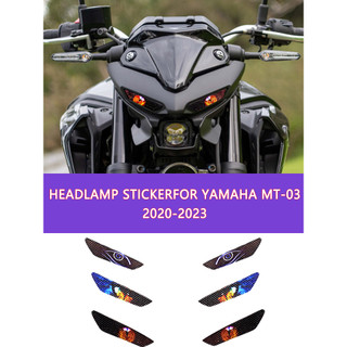Dành Cho Xe Yamaha MT-03 MT03 MT 03 2020-2022 2023 Xe Máy Miếng Dán 3D Đèn Pha Trang Trí Miếng Dán Chống Thấm Nước Bên Ngoài Phụ Kiện