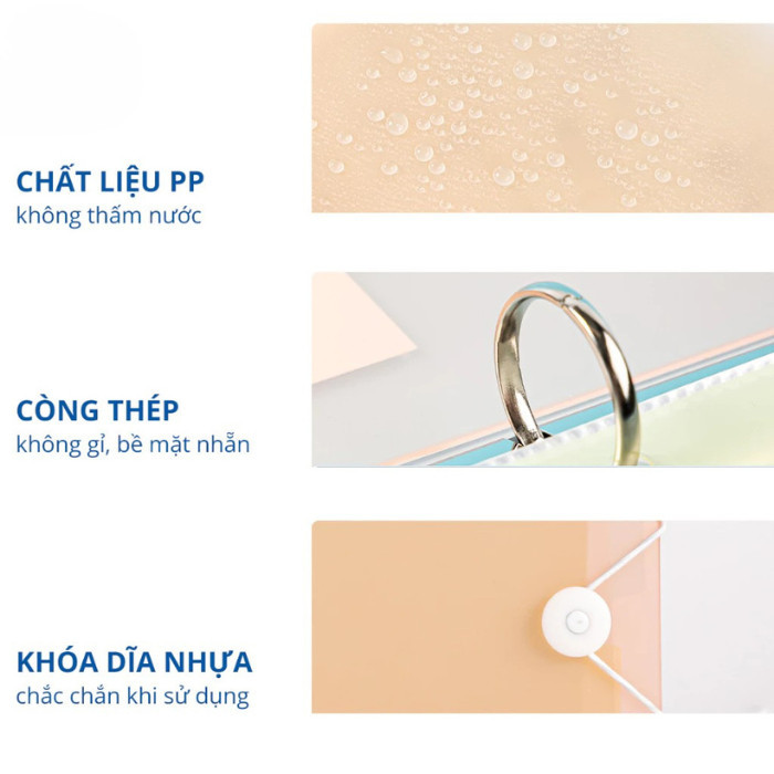 Sổ Đựng Tài Liệu A4 A5 A6 Kèm Túi Zip Chống Nước Giúp Lưu Trữ Hồ Sơ Giấy Tờ Quan Trọng