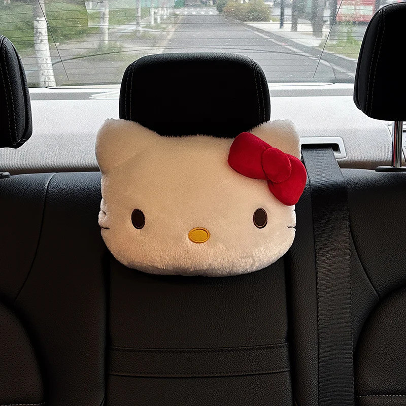 Hello Kitty Tựa Đầu Ô Tô Gối Kawaii Anime Nhật Bản Sang Trọng Cổ Hỗ Trợ Cô Gái Dễ Thương Trang Trí Ghế Đồ Chơi Nhồi Bông
