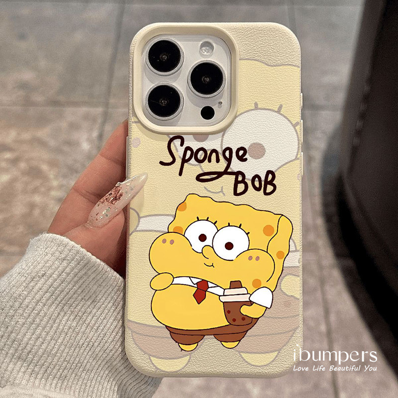 ibumpers Ốp Điện Thoại iPhone Dễ Thương Charming SpongeBob & Patrick Họa Tiết Cho IPhone 16 15 14 12 13 11 Pro Max IP 7 8 Plus X XS XR Ốp Lưng Mỏng Silicon Mềm Da Họa Tiết