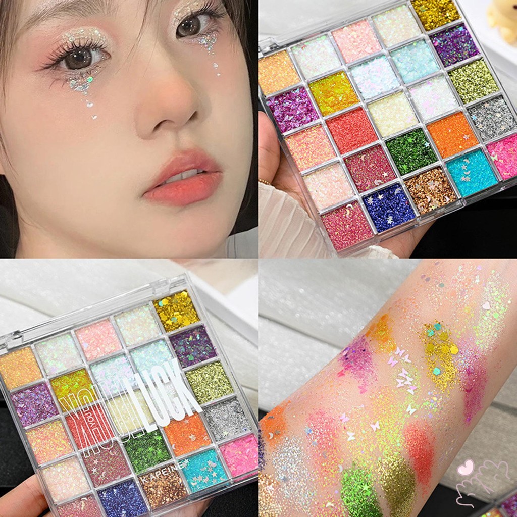 IOIIK --16 / 25 Màu Sắc Lấp Lánh Phấn Mắt Bảng Trang Điểm Tự Nhiên Phấn Mắt Lấp Lánh Cho Sinh Nhật Giáng Sinh Quà Tặng Năm Mới