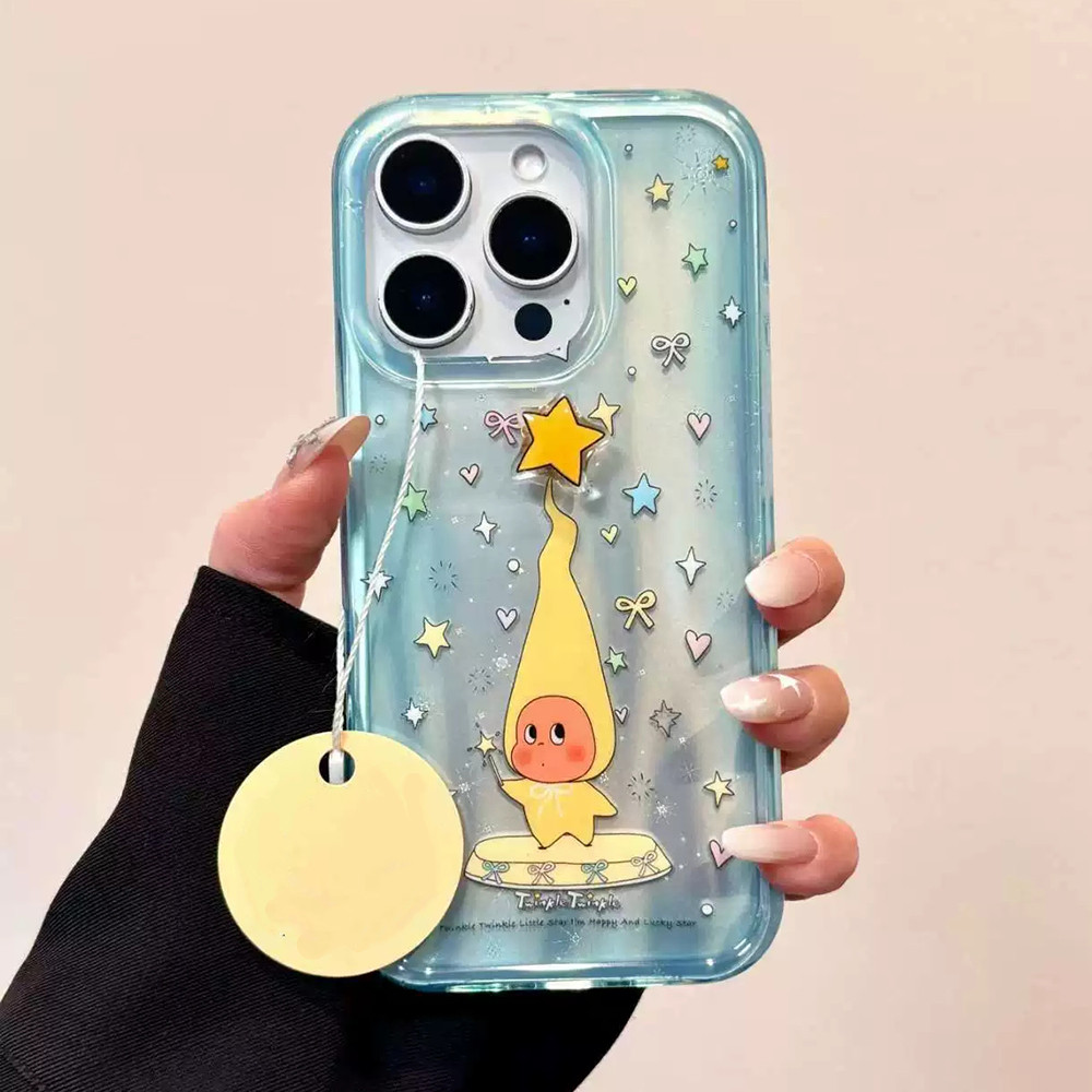 Ốp điện thoại hình ngôi sao xoay 3D cho iPhone 17 Pro Max 17Air 16 Plus 15 14 13 12 11 Vỏ bảo vệ chống sốc