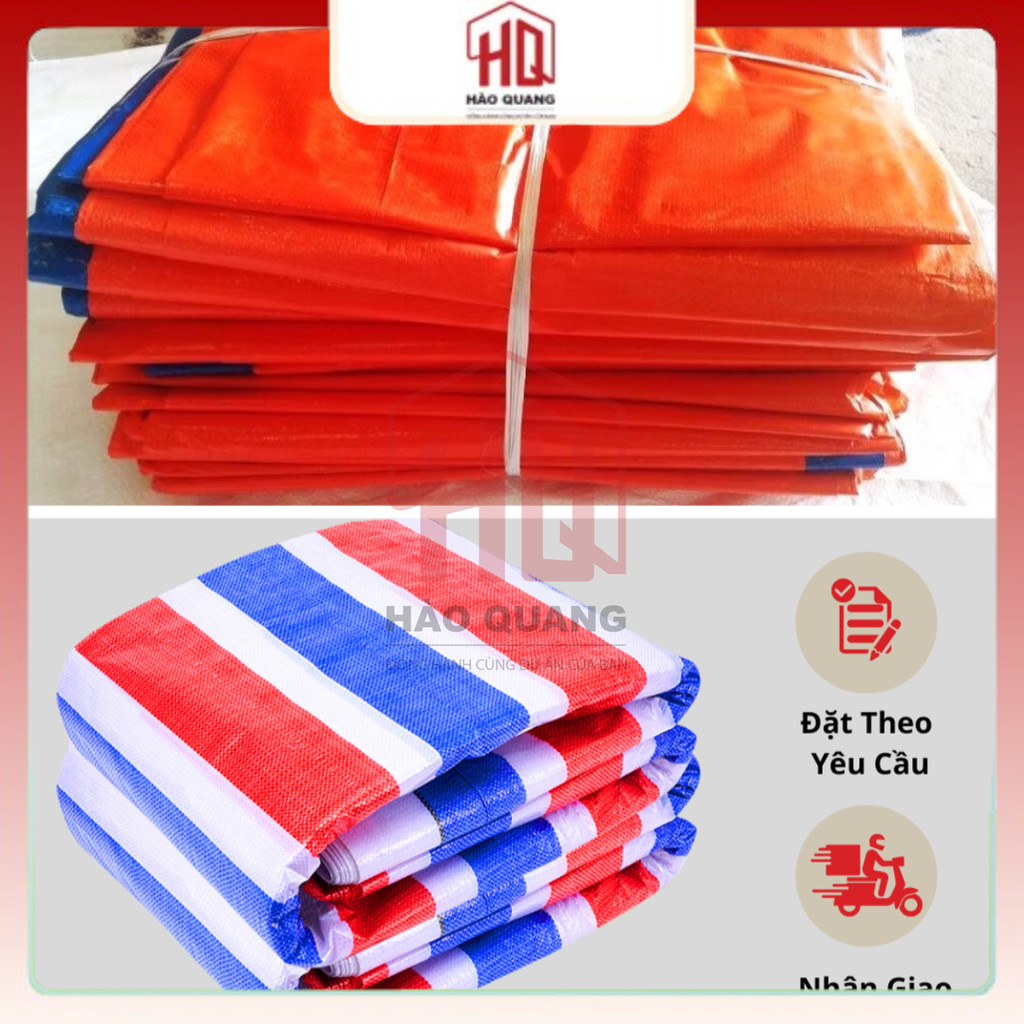 [2 Mét Tới] Bạt 2 Da/Bạt Sọc Che Mưa Nắng Cao Cấp – Bạt Dày Dặn Chống Thấm, Bền Đẹp Ngoài Trời