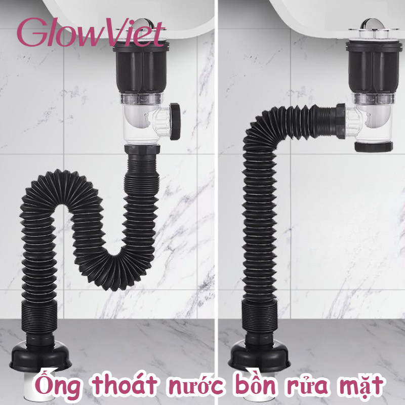 Ống Thoát Nước Bồn Rửa - Lắp Ngang/Dọc, Chống Mùi & Côn Trùng, Dễ Dàng Vệ Sinh,  Lắp Đặt Nhanh