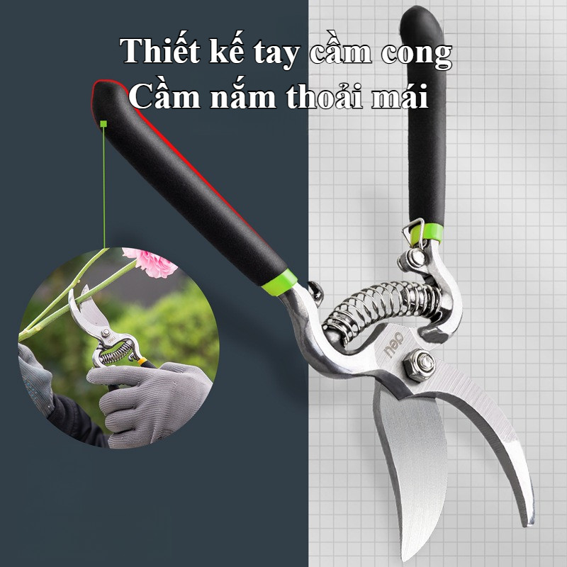 Kéo Cắt Tỉa Cành Cây Cảnh Siêu Sắc Bén, Cắt Cành Khô, Cành Cao Dễ Dàng,  Tay Cầm Thoải Mái