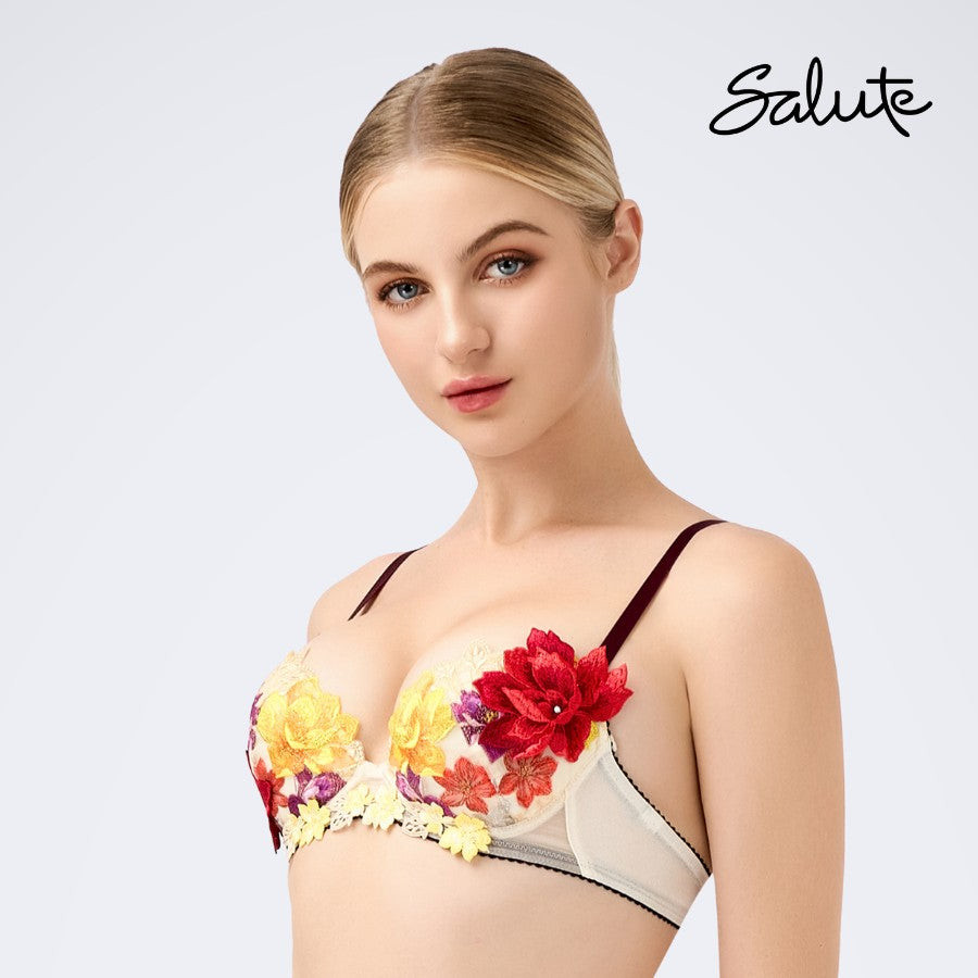 Áo lót Wacoal Salute IBTJ430 có gọng, nâng nhiều ren thêu cao cấp - BTJ430