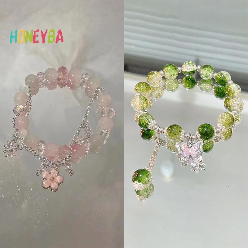 < Honeyba > Nhẹ Sang Trọng Ngọt Ngào sel Vòng Tay Nữ Thời Trang Bé Gái Giả Tưởng Đính Hạt Dây Đàn Hồi Vòng Tay Phụ Kiện Trang Sức Quà Tặng